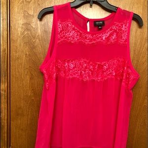 Hot Pink tank blouse. Size Large